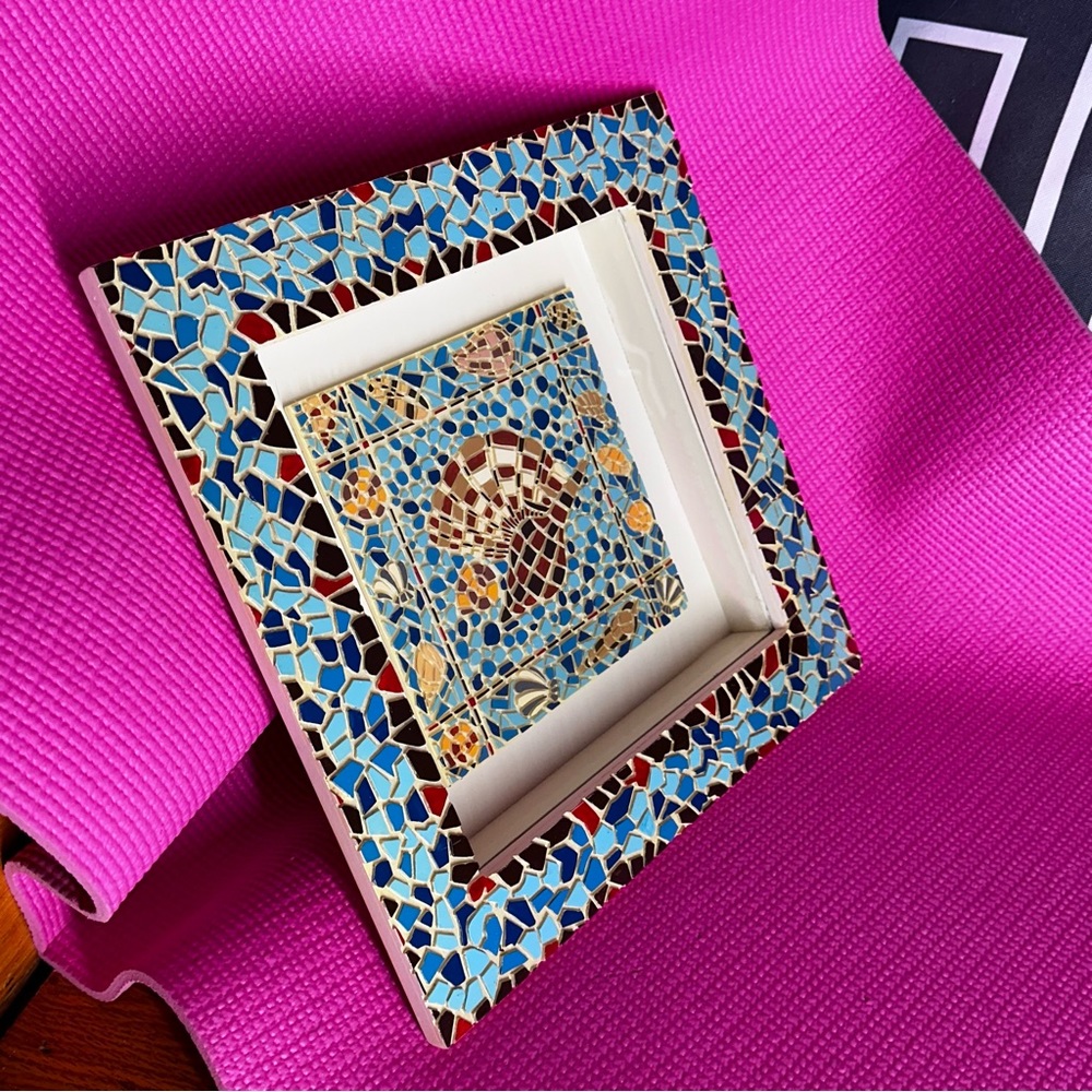 SALE!!! Mosaic shells shadow box picture.      2